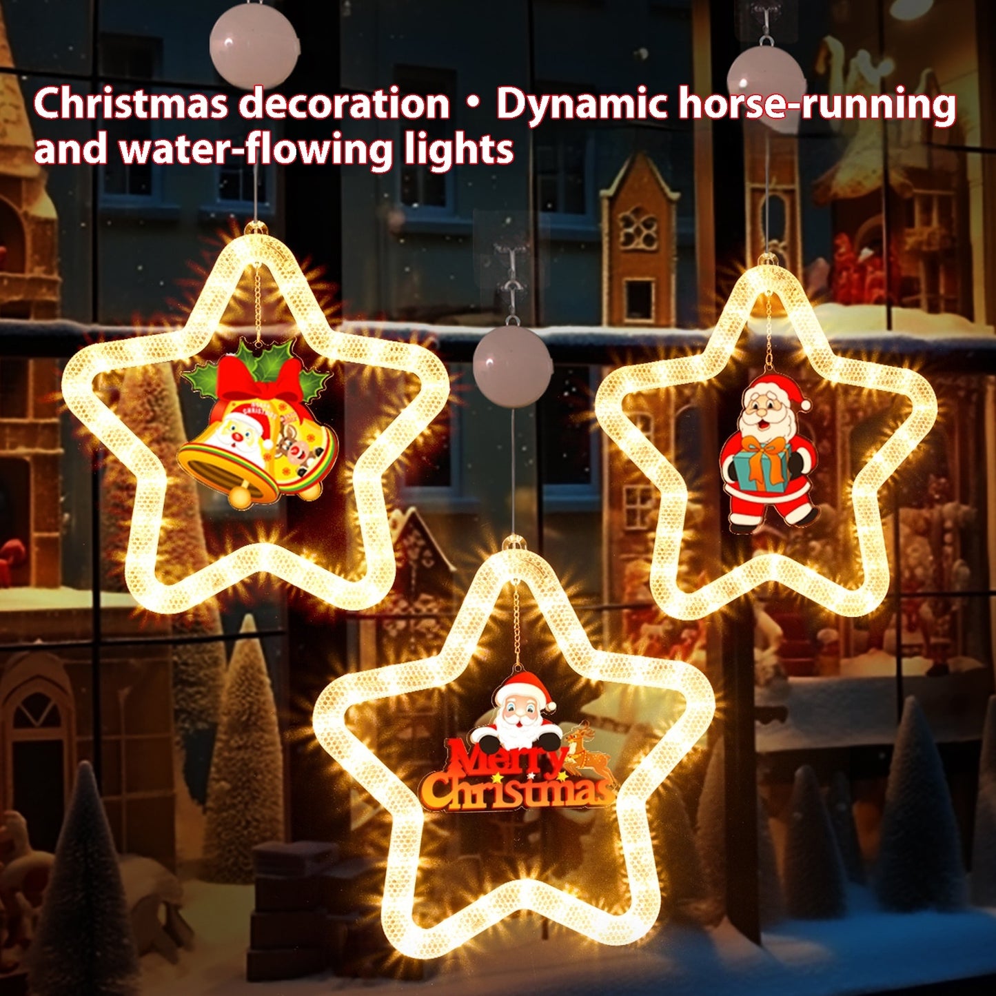 Christmas Pendant Decoration Christmas Atmosphere Led Lights Led Christmas Star Light Decoration For Window Door For Holiday