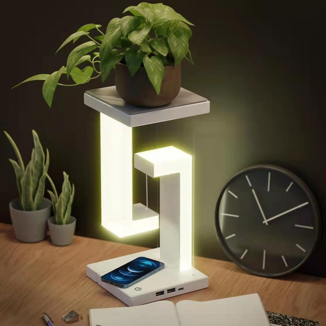 Smart Floating Balance Lamp – Creative Smartphone Wireless Charging Suspension Table Lamp for Home & Bedroom