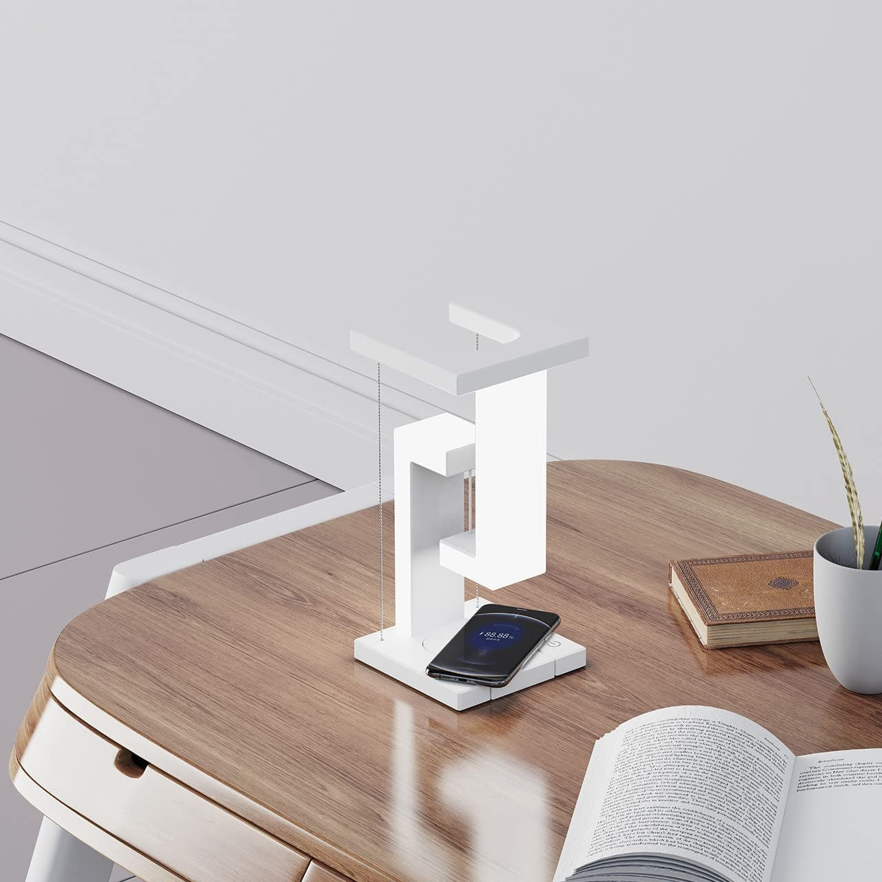 Smart Floating Balance Lamp – Creative Smartphone Wireless Charging Suspension Table Lamp for Home & Bedroom