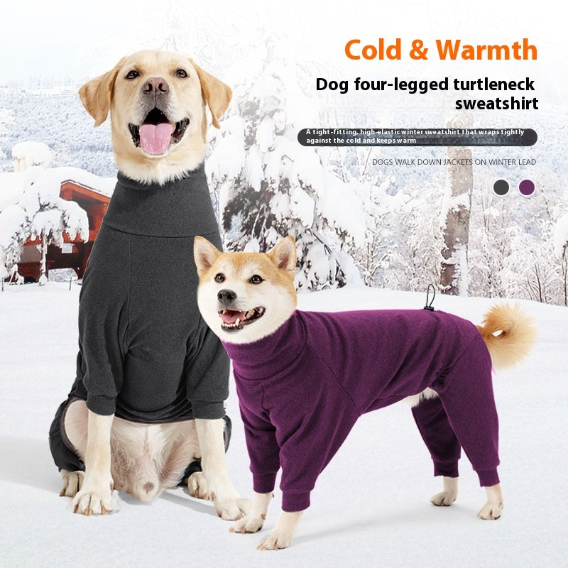 Dog Four-legged Clothes High Collar Warm Cold-proof Polar Fleece Dog Clothes