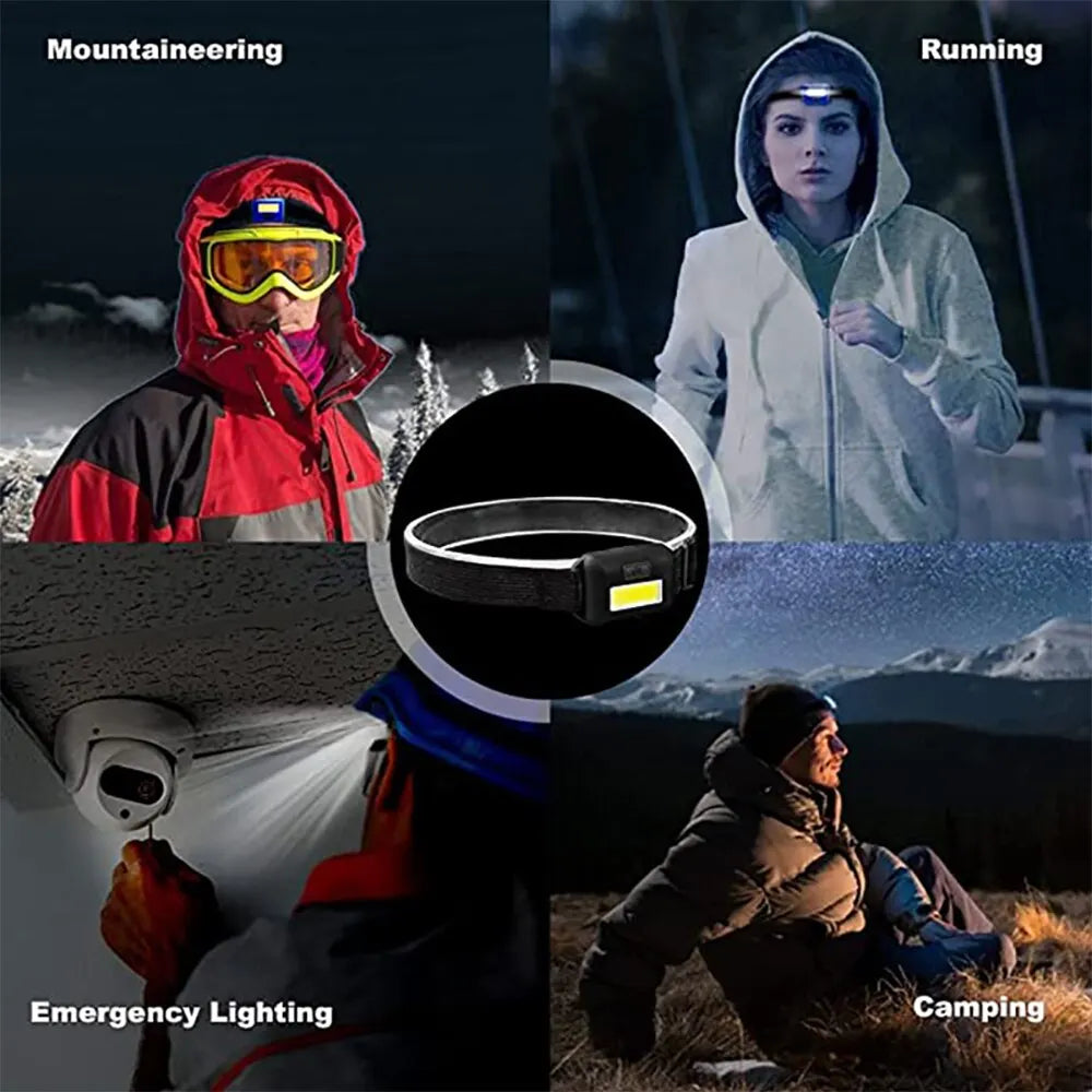 C9 Camping Led Mini Headlights Portable Cob Headlamps Waterproof Head Front Light With 3 Switch Modes Led Lights