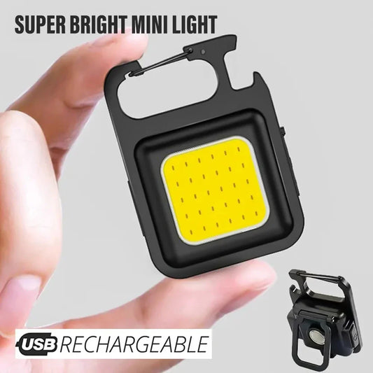 **MINI COB Keychain Flashlight – Superljus, Magnetisk och Laddningsbar**