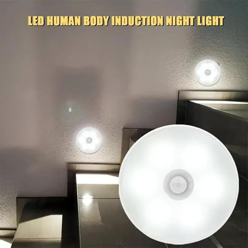 PIR Motion Sensor LED Night Light USB Rechargeable Night Lamp For Kitchen Cabinet Wardrobe Lamp Staircase Wireless Closet Light