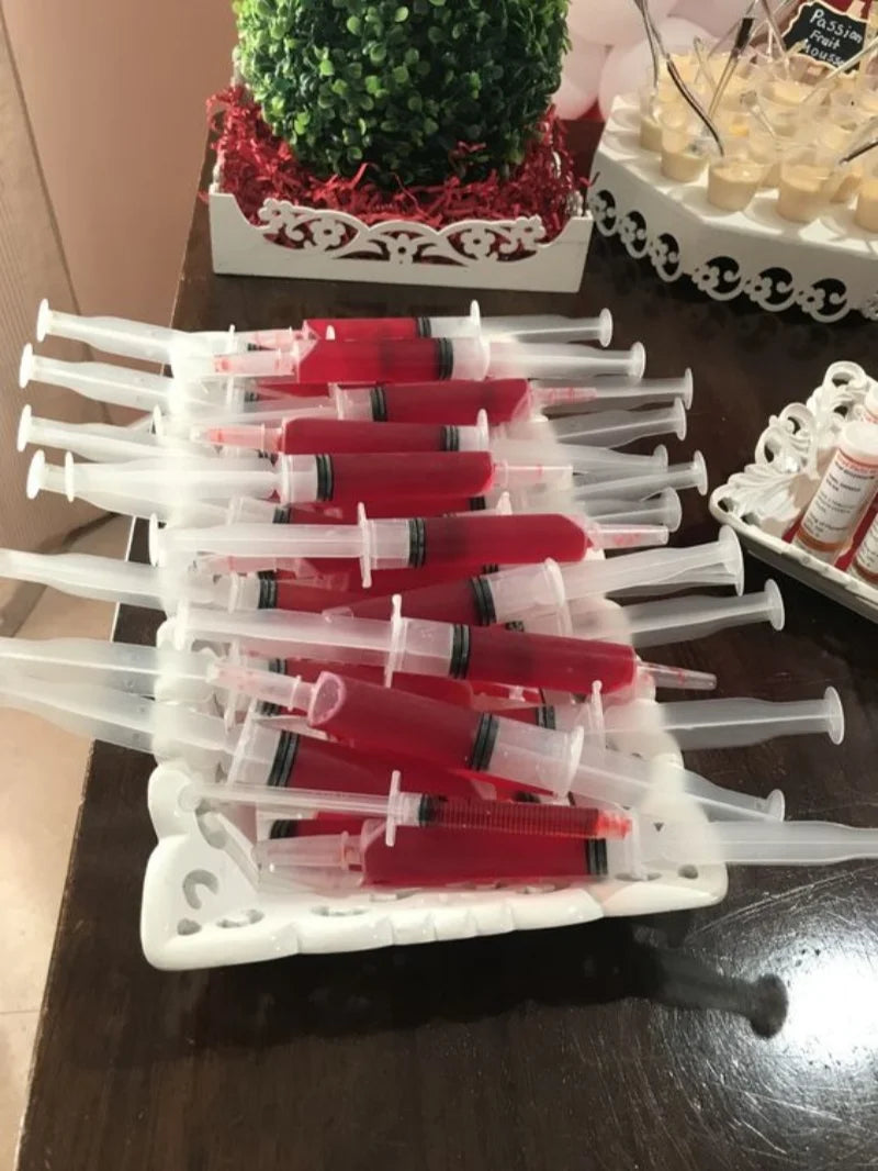 24-96Pcs Jello Syringe Shots Spooky Halloween Cocktails Syringe Shot 0.67/2oz Revive Shots for Nurse Party Thanksgiving Xmas