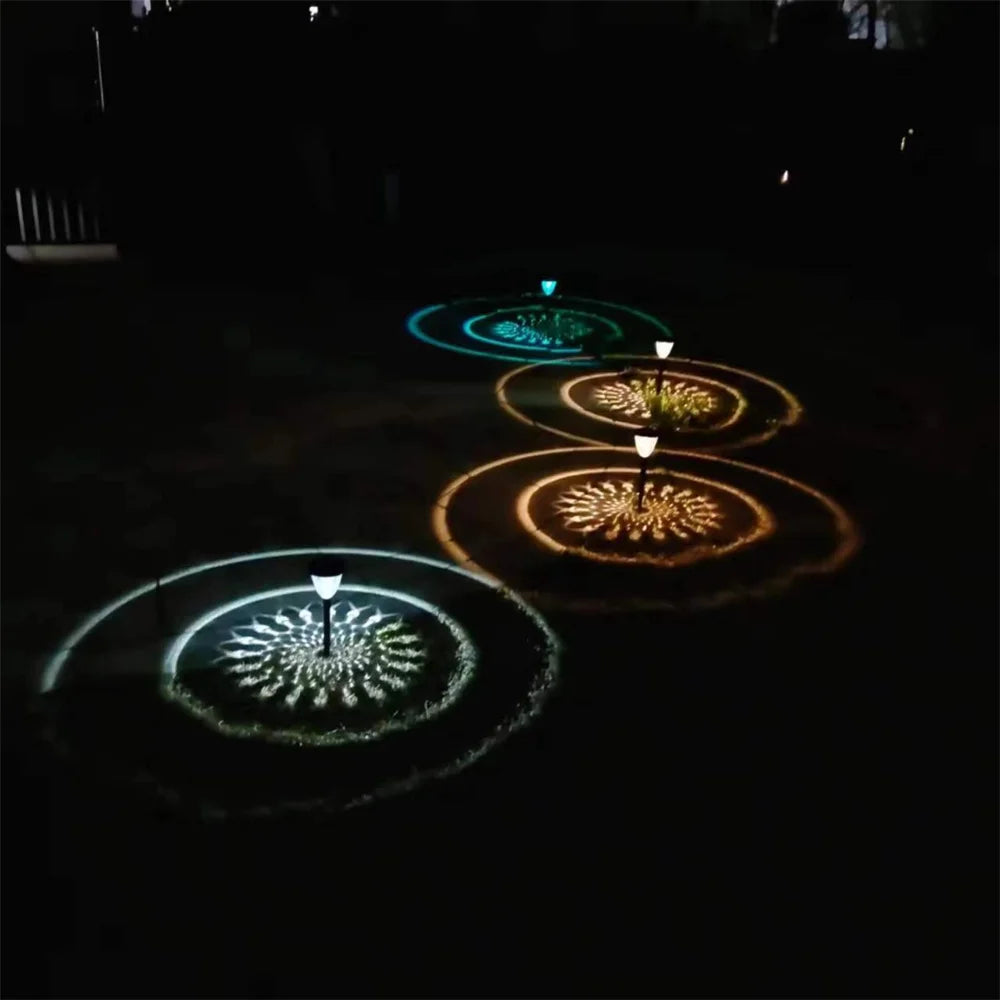 Circle Shadow Garden Light Outdoor Solar Lamp Lawn Courtyard Landscape Ground Patio Yard Driveway Waterproof Solar Pathway Light