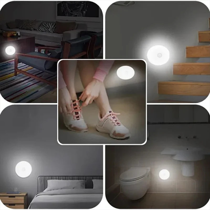 PIR Motion Sensor LED Night Light USB Rechargeable Night Lamp For Kitchen Cabinet Wardrobe Lamp Staircase Wireless Closet Light