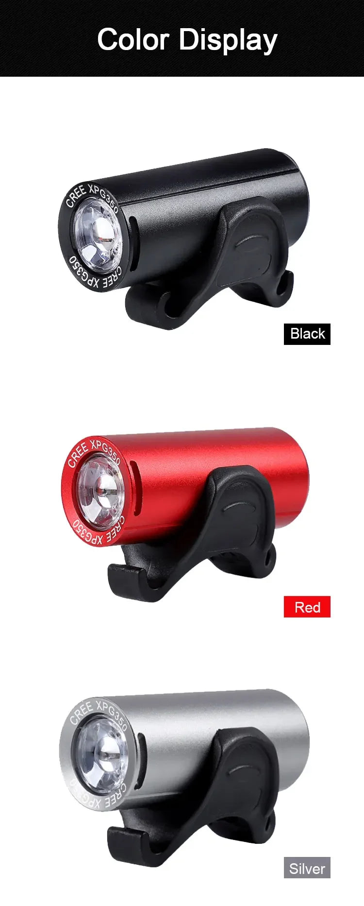 Bike Front Light Mini Flashlight for Bike USB Rechargeable Waterproof XPG LED Bicycle Headlight Night Safety Cycling Accessories