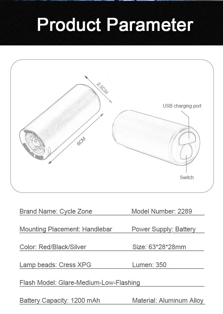 Bike Front Light Mini Flashlight for Bike USB Rechargeable Waterproof XPG LED Bicycle Headlight Night Safety Cycling Accessories