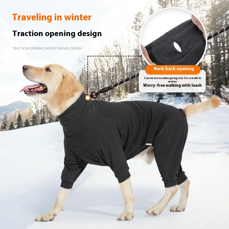 Dog Four-legged Clothes High Collar Warm Cold-proof Polar Fleece Dog Clothes