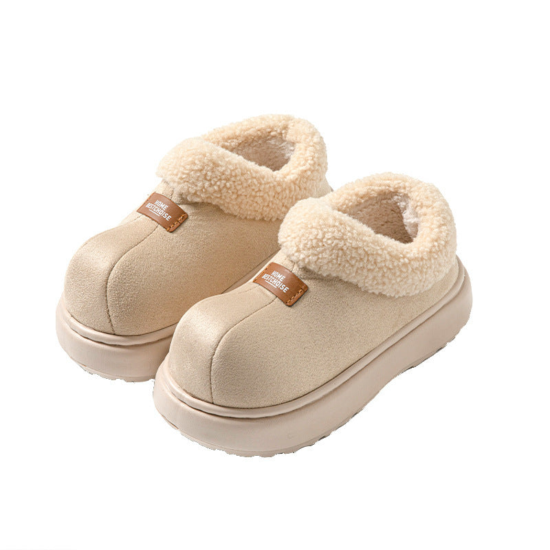 Ankle Wrap Slippers Women's Warm Slugged Bottom Cotton Shoes