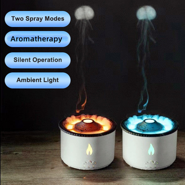 Exclusive Smart Ultrasonic Volcano Aromatherapy Humidifier with Jellyfish Flame & Spray Effect – Only on smartsweden.store